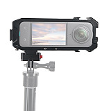 Aluminum Alloy X4 Camera Cage Expansion Protective Frame 1/4 Magnetic Foldable Adapter Cold Shoe for Insta 360 X4 Action Camera