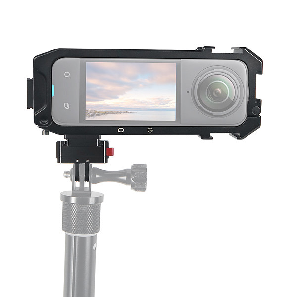 Aluminum Alloy X4 Camera Cage Expansion Protective Frame 1/4 Magnetic Foldable Adapter Cold Shoe for Insta 360 X4 Action Camera