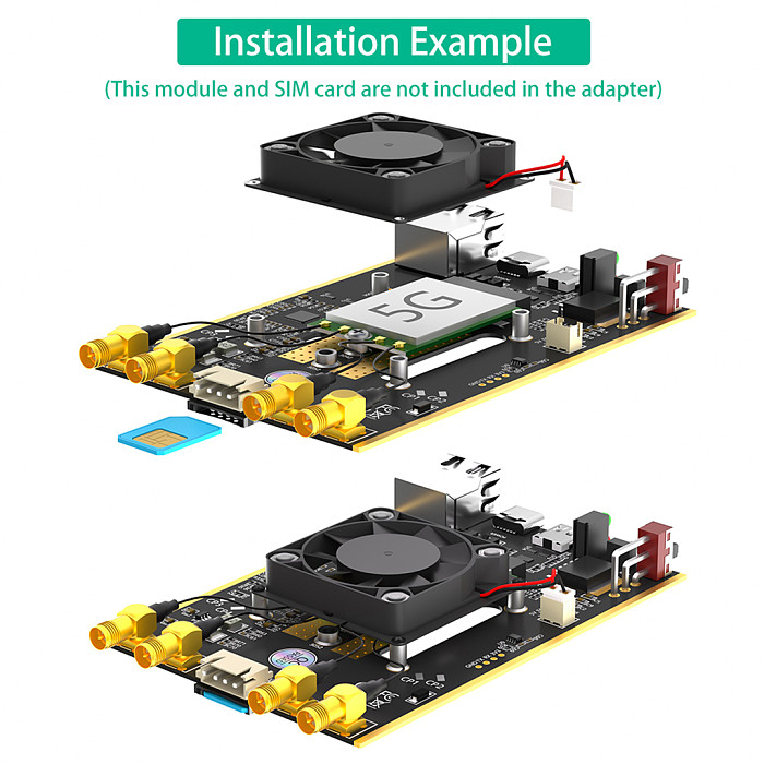 NGFF(M.2) 4G/5G Module to USB 3.0 Adapter with RJ45 Port Realtek RTL8125BG Controller