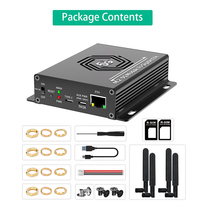 NGFF(M.2) 4G/5G Module to USB 3.0 Adapter with RJ45 Port Realtek RTL8125BG Controller