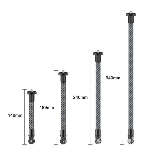 Suitable for GoPro12 Insta360X4 Camera Stand Carbon Fiber Extension Rod with Two Forks and 1/4 Interface