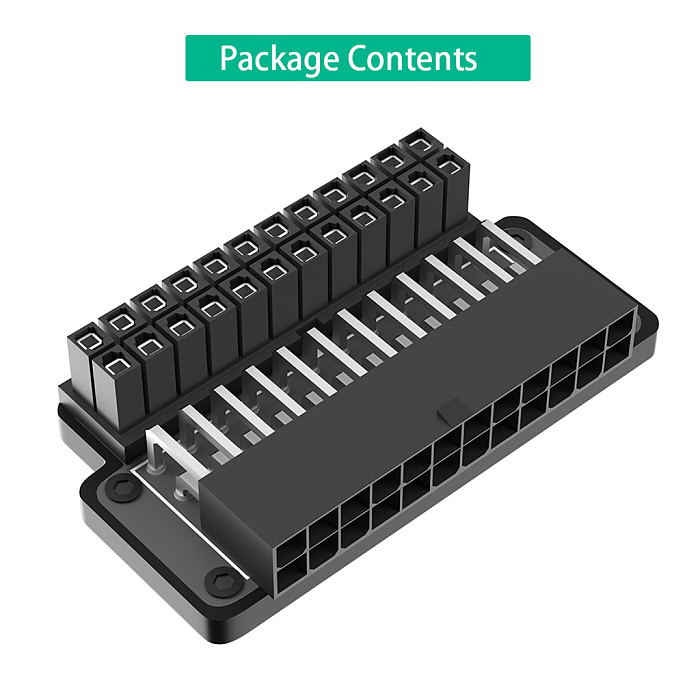 New Version ATX 24Pin Female to 24pin Male 90 Degree Power Adapter with Power OK and Stand By LED and ABS plastic top cover for Desktops Power Supply