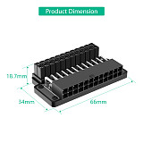 New Version ATX 24Pin Female to 24pin Male 90 Degree Power Adapter with Power OK and Stand By LED and ABS plastic top cover for Desktops Power Supply