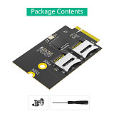 Dual Micro SD Card TF Card for NGFF M.2 Key B 3042/3052 Adapter Supports USB Bus M.2 Key B to Dual TF Card Adapter for WWAN Slot