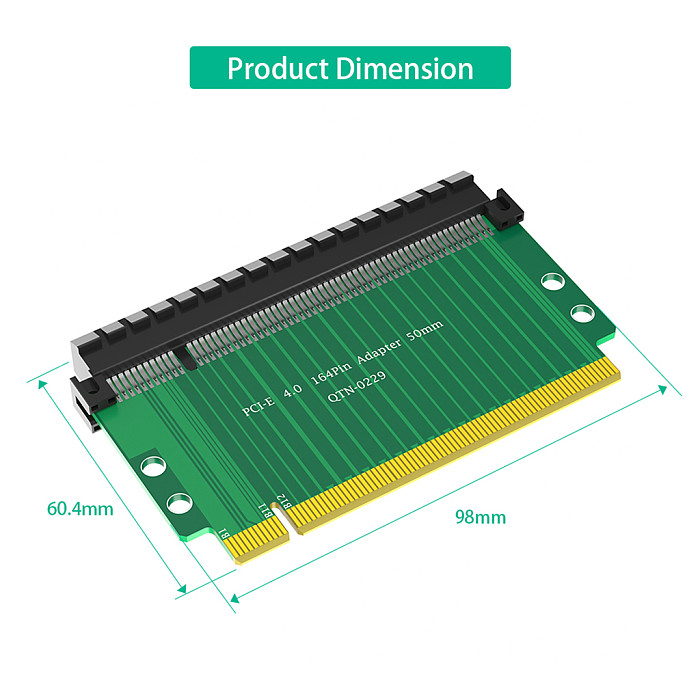 PCI-Express  4.0 16x Riser Card ,180 Degree High Speed Riser Card