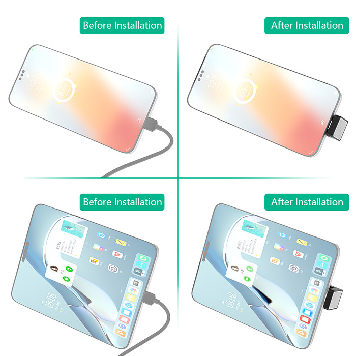 90 Degree USB C Type C Male to Female Adapter, USB-C USB 3.1 Type-C Male to Female Extension Adapter for Laptop & Tablet & Mobile Phone