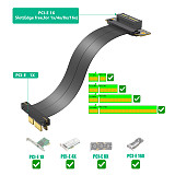 PCI-e PCI Express 4.0 1X 4X Extension Cable Dual Bertical 90° Direction PCIe Gen4 8Gbps Axial Cable for 1U 2U ATX/BTX Chassis