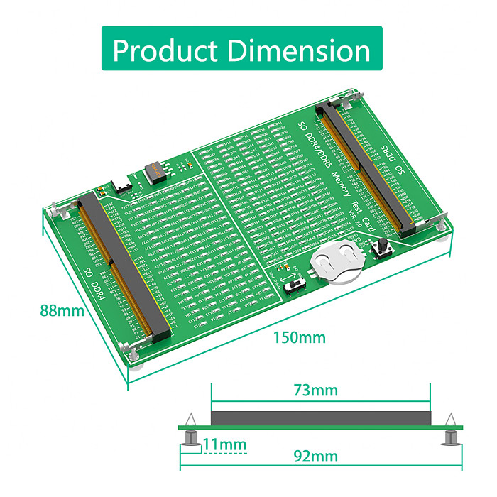 DDR4-5 Memory Test Card SO DDR4/DDR5 Diagnosis Card PCB Circuit Test Tool for Laptop DDR4/5 Memory Stick