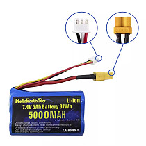 (HelloRadio) Remote Control Battery 2S 7.4V 5000MAH Full Capacity 21700 Cells