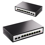 (DIEWU) Gigabit Switch 8-Port 2.5G+2-Port 10g Gigabit Ethernet Switch Non Management Switch 2.5G Network Divider TXE296