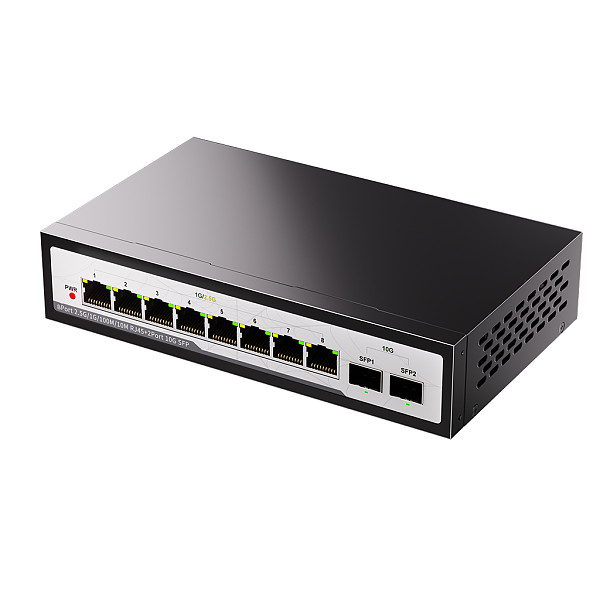 (DIEWU) Gigabit Switch 8-Port 2.5G+2-Port 10g Gigabit Ethernet Switch Non Management Switch 2.5G Network Divider TXE296