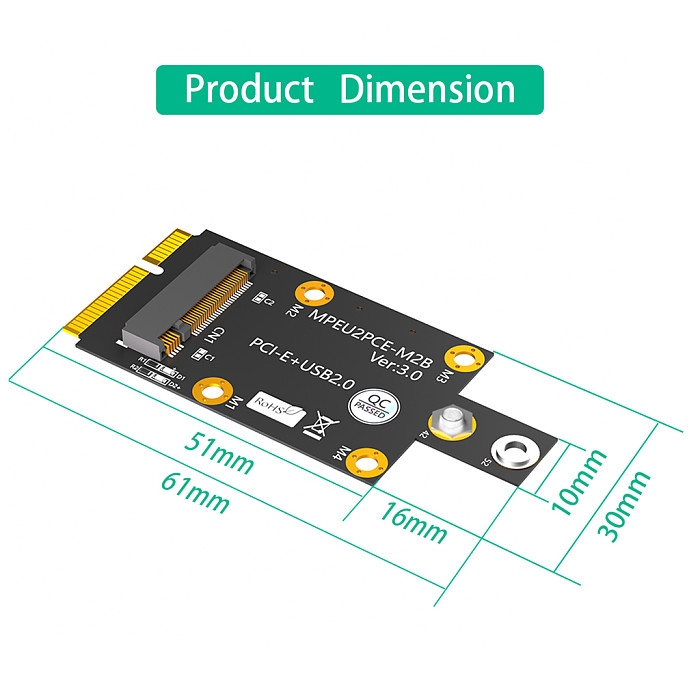 M.2 Key B to Mini PCI-E New Version M.2(NGFF) NVMe SSD to U.2 (SFF-8639) 2.5   SSD Adapter with Dual NANO SIM card Slot Convert M.2 NVMe SSD to U.2 not for SATA