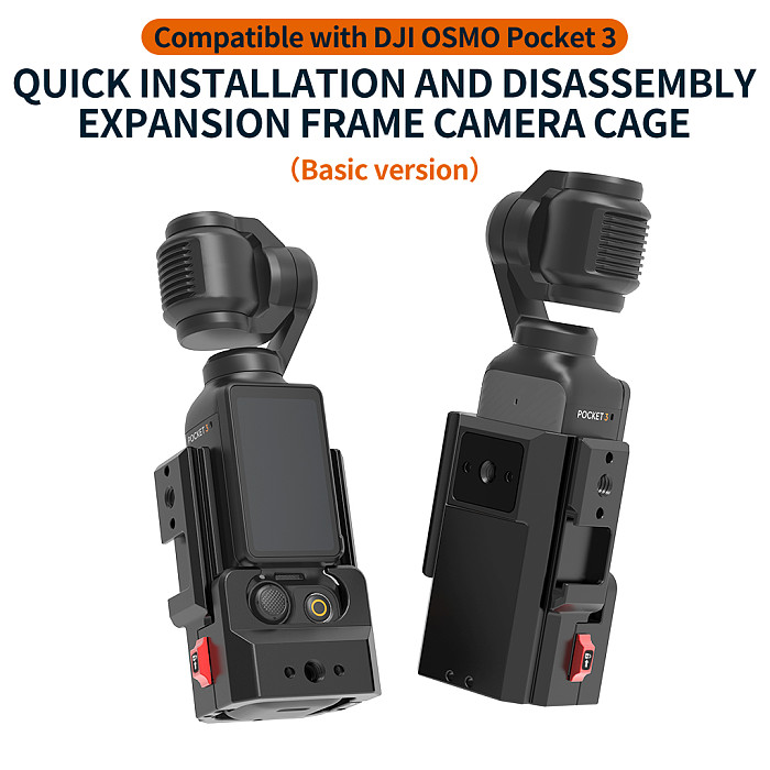 For DJI OSMO POCKET 3 POCKET4 Protection Frame Aluminum Extend Adapter Quick Release Cold Shoe Mount Housing Shell POCKET3 Accessories