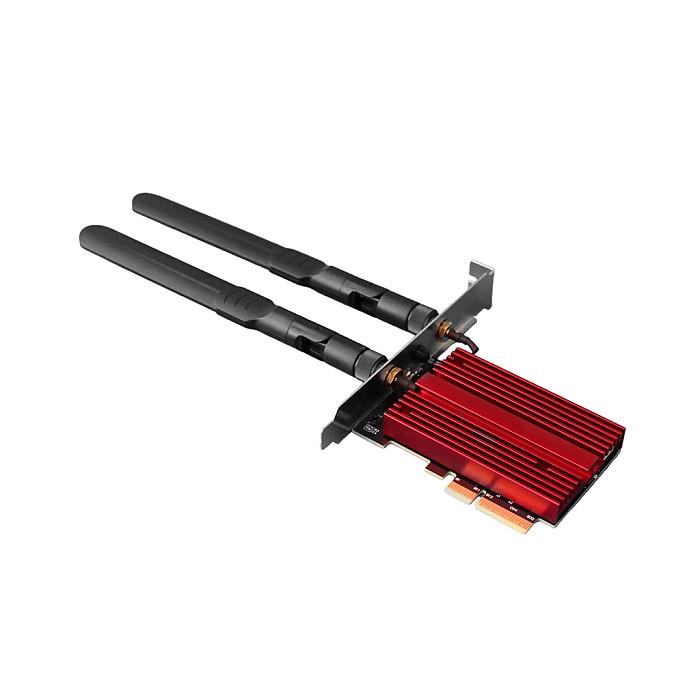 M.2 WiFi E Key to PCIe x4 Wireless Adapter Card with Heat Sink Dual-band 2.4/5.8G Antenna for M.2 E Key 2230/2242 Network Cards