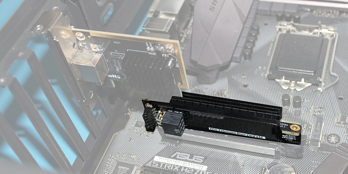 PCI-E x16 Half Height to Full Height Extension Riser Card PCIe 5.0 x16 Test Adapter Protector Card Support External Power Supply