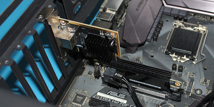 PCI-E x16 Half Height to Full Height Extension Riser Card PCIe 5.0 x16 Test Adapter Protector Card Support External Power Supply