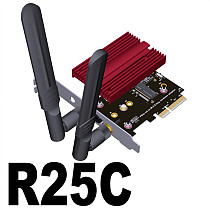M.2 WiFi E Key to PCIe x4 Wireless Adapter Card with Heat Sink Dual-band 2.4/5.8G Antenna for M.2 E Key 2230/2242 Network Cards