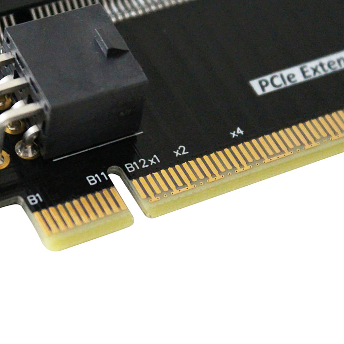 PCI-E x16 Half Height to Full Height Extension Riser Card PCIe 5.0 x16 Test Adapter Protector Card Support External Power Supply