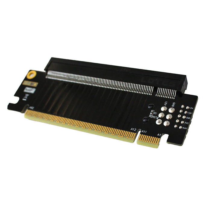 PCI-E x16 Half Height to Full Height Extension Riser Card PCIe 5.0 x16 Test Adapter Protector Card Support External Power Supply