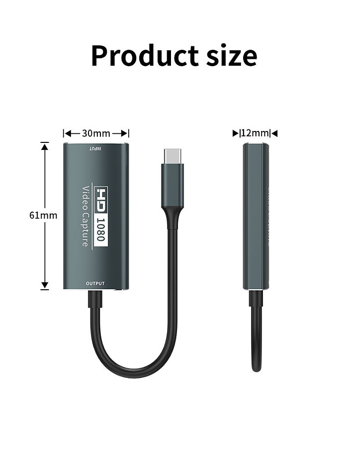 USB 3.0 Video Capture Card 4K 30Hz HDMI-compatible to USB/Type-c Game Grabber Record for PC Switch Xbox Recording Live Streaming