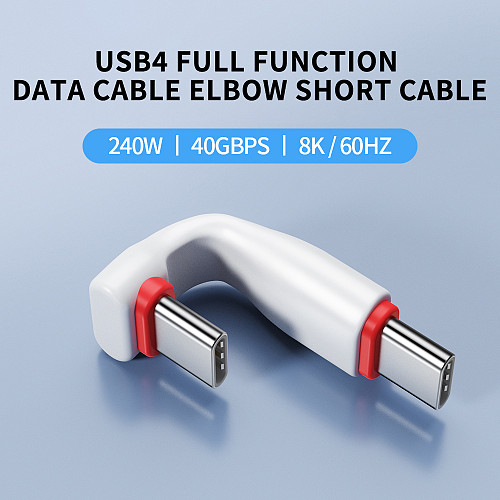 JEYI 20Gbps 90° USB Cable C to C PD 3A 60W 75MM Mobile Power USB-C Cable for iPhone15Pro, MacBook, Charging Bank, Laptop, Tablet