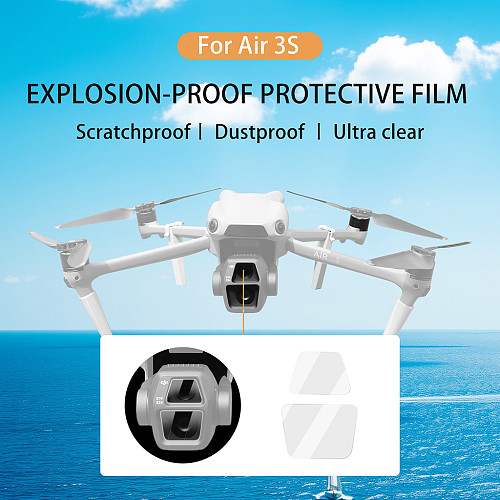 For DJI AIR 3S Camera Lens HD Protective Film Screen Protector Glass Film Explosion-proof Anti-Scratch Protector Drone Accessory