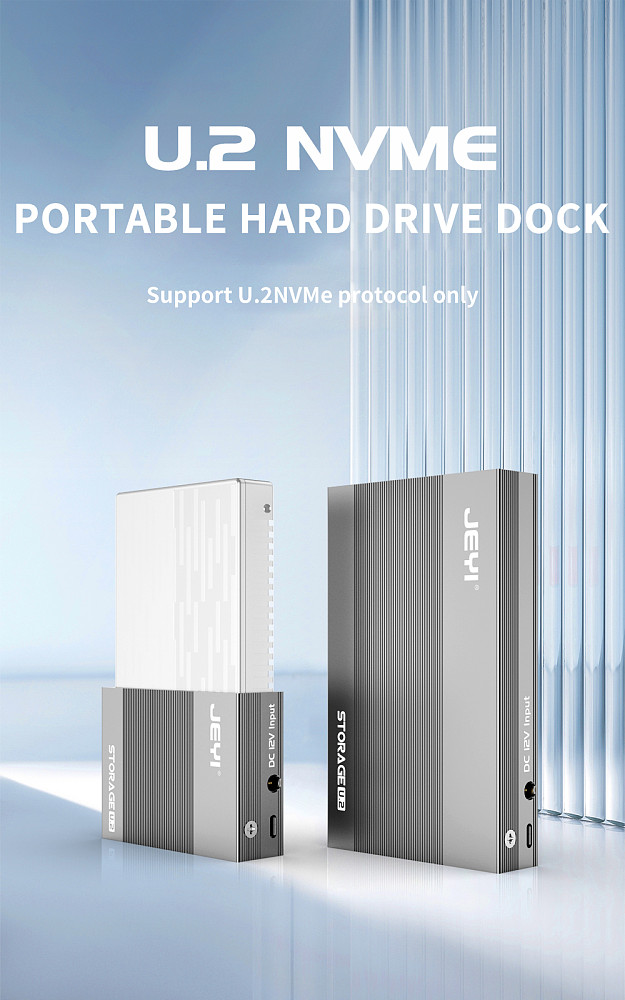 For U.2 NVMe SSD Docking Station USB 3.2 10Gbps SSD Enclosure U.2 (SFF-8639) 2.5  Aluminium Alloy SSD Reader 36W Power Supply