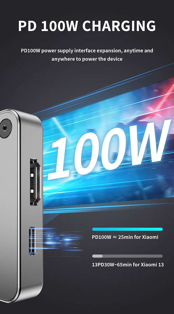 For M.2 NVMe 2230 Magnetic SSD Enclosure PD100W+HDTV 8K Type-C M.2 M Key Docking Station for iPhone 15 Pro Max USB 3.2 10Gbps