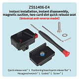 Magnetic Folding Two Card Mini Quick Release Seat 1/4 Arri Screw Positioning Monitor for Instax360 X4/3/2 GOPRO13/12 DJI OSMO 360 action5PRO/4/3 for Action Cameras