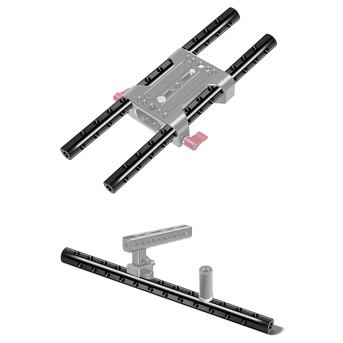 2 pcs 15mm Focusing Tube Aluminum Alloy DSLR Camera Accessories Photography Guide Pipe Clamp Camera Cage Kit 1/4 Hole Extension