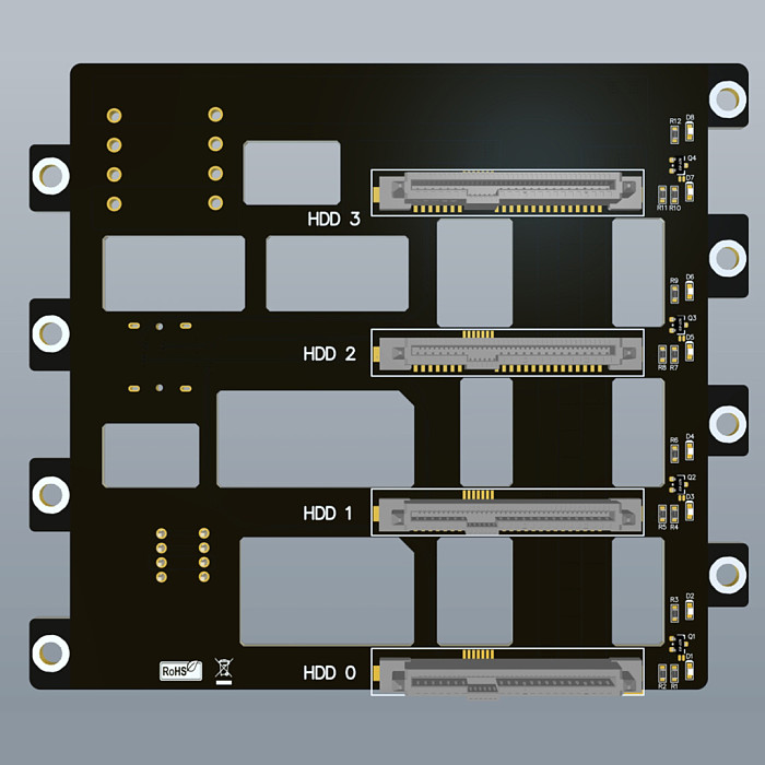 SAS\SATA Hard Disk Backplane for Nas Storage Server Expansion Board 6Gbps SFF8643 to 4-bay HDD Adapter Large 4D Power Supply