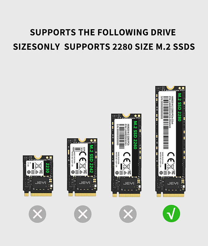For M.2 2280 NVMe SSD Enclosure RTL9210 Chip Support USB 3.2 10Gbps UASP Trim External Hard Drive Case With Aluminum Alloy Shell