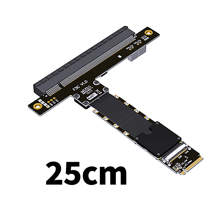 For M.2 NVMe key M to PCI-E 5.0 X16 Graphics Card Extension Cable FFC High Speed Soft Low Loss Cable PCIe 5.0 x4 gen5 128G/bps