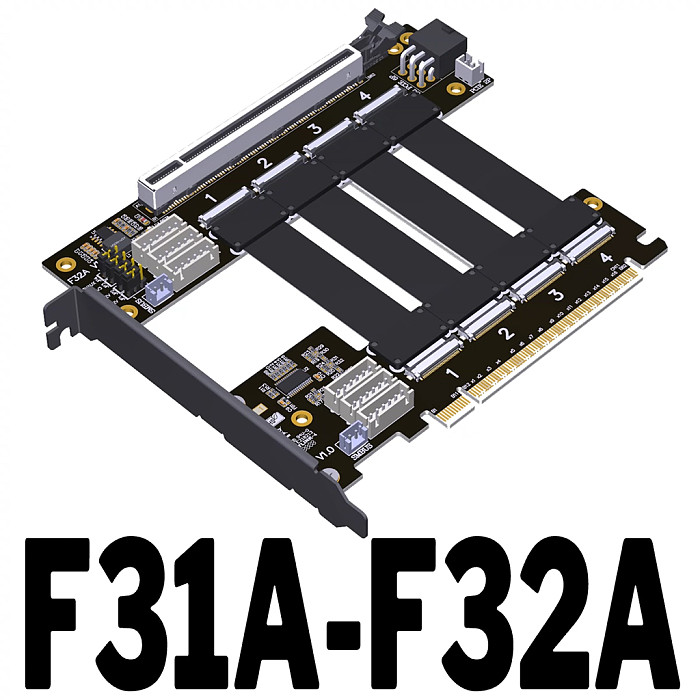 PCIe 4.0 x16 FFC Graphics Card Extension Cable Support Motherboard Bifurcation PCI-E 4.0 x4x8 gen4 256G/bps GPU Extension Cable