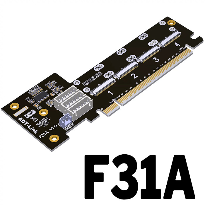 PCIe 4.0 x16 FFC Graphics Card Extension Cable Support Motherboard Bifurcation PCI-E 4.0 x4x8 gen4 256G/bps GPU Extension Cable