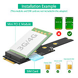 Mini PCI-E to M.2(NGFF ) key M Adapter With SIM card Slot for WiFi/WWAN/LTE Module For M.2 Key M 2242/60/80/110