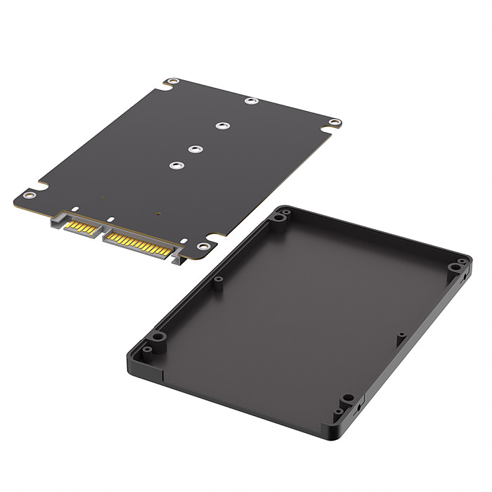 For M.2 SSD to 2.5 SATA Enclosure, B & M Key SATA SSD Converter to 2.5 Inch SATA 3.0 Card with 7mm Plastic Case