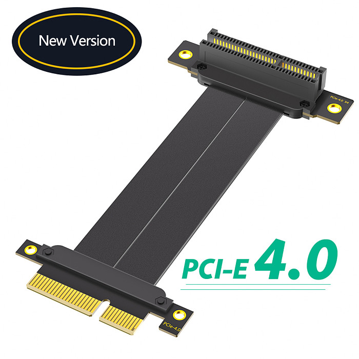 PCI-e PCI Express 4.0 4X 1X 90/180 Degree Extension Cable with Gold-plated Connector High Speed Flexible Cable for 1U 2U Chassis
