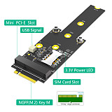 Mini PCI-E to M.2(NGFF ) key M Adapter With SIM card Slot for WiFi/WWAN/LTE Module For M.2 Key M 2242/60/80/110