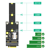 Mini PCI-E to M.2(NGFF ) key M Adapter With SIM card Slot for WiFi/WWAN/LTE Module For M.2 Key M 2242/60/80/110