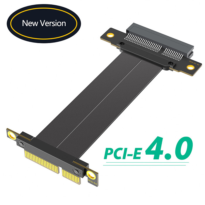 PCI-e PCI Express 4.0 4X 1X 90/180 Degree Extension Cable with Gold-plated Connector High Speed Flexible Cable for 1U 2U Chassis