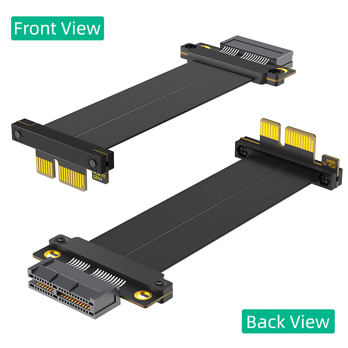 PCI-e PCI Express 4.0 4X 1X 90/180 Degree Extension Cable with Gold-plated Connector High Speed Flexible Cable for 1U 2U Chassis