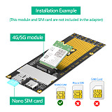 M.2(M.2) 3G/4G/5G Module to Type C /USB 3.0 Adapter with NANO SIM card Slot for RM500Q/RM500U /GM800/ SIM8200 Module