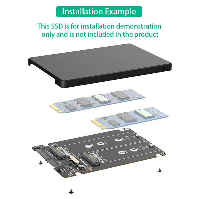 For Dual M.2 B Key/B&M Key SSD to 2.5  SATA III With Plastic Enclosure Support NGFF M.2 Key B SATA-bus SSD