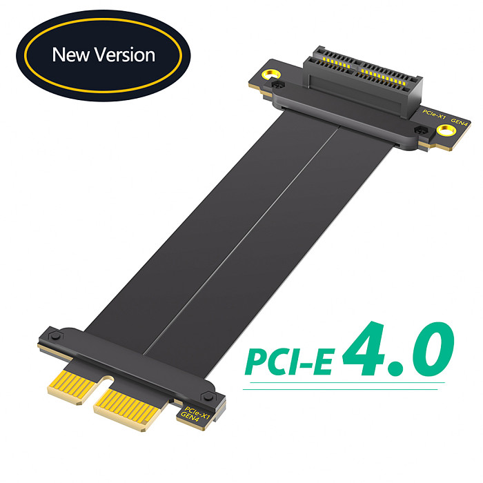 PCI-e PCI Express 4.0 4X 1X 90/180 Degree Extension Cable with Gold-plated Connector High Speed Flexible Cable for 1U 2U Chassis