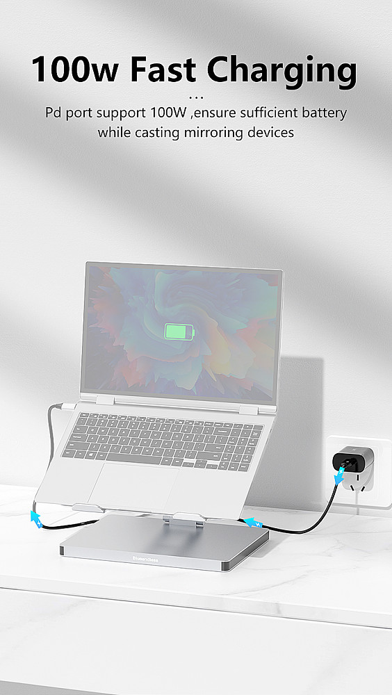 5Gbps Ipad Stand USB C Hub 4K 60HZ HD Type-C 100W PD SD/TF Slot Card Reader USB 3.010 In 1 Type-C Docking Station Ipad Holder