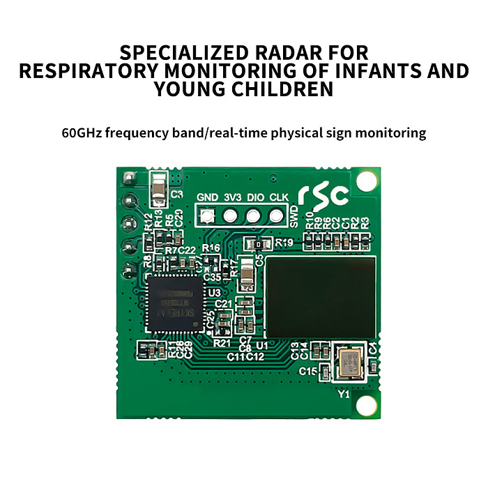 LD6002H 60G Infant Breathing Heartbeat Detection Radar Module Non-Contact Intelligent Monitoring Sensing Real-Time Signs Sensing