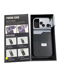 For iPhone 16 Pro/16 Pro Max Triple Lens 180° Fish-eye 2X Long-focus 10X Macrospur Telephoto Phone Case Shooting Lens