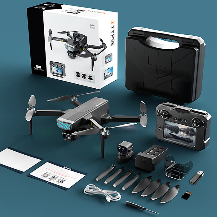 Armor2 5.6-inchTouch Screen Obstacle Avoidance RC Drone Three-axis Anti Shake Gimbal GPS Positioning High-definition Aerial Remote Control Aircraft With Battery