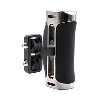 Side Handle with 1/4 -20 Screws Universal Aluminum Silicone Hand Grip for DSLR Camera Cage Monitor Bracket with Cold Shoe Mount